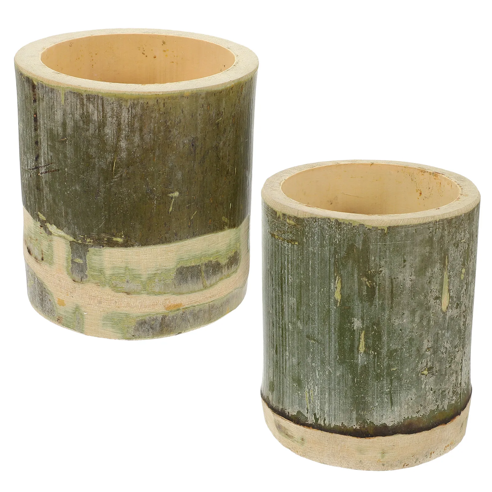 

2 Pcs Bamboo Pen Holder Cylinder Cup Modern Desk Accessories Office Stationery Large Capacity Pen Container Sundries ganizer