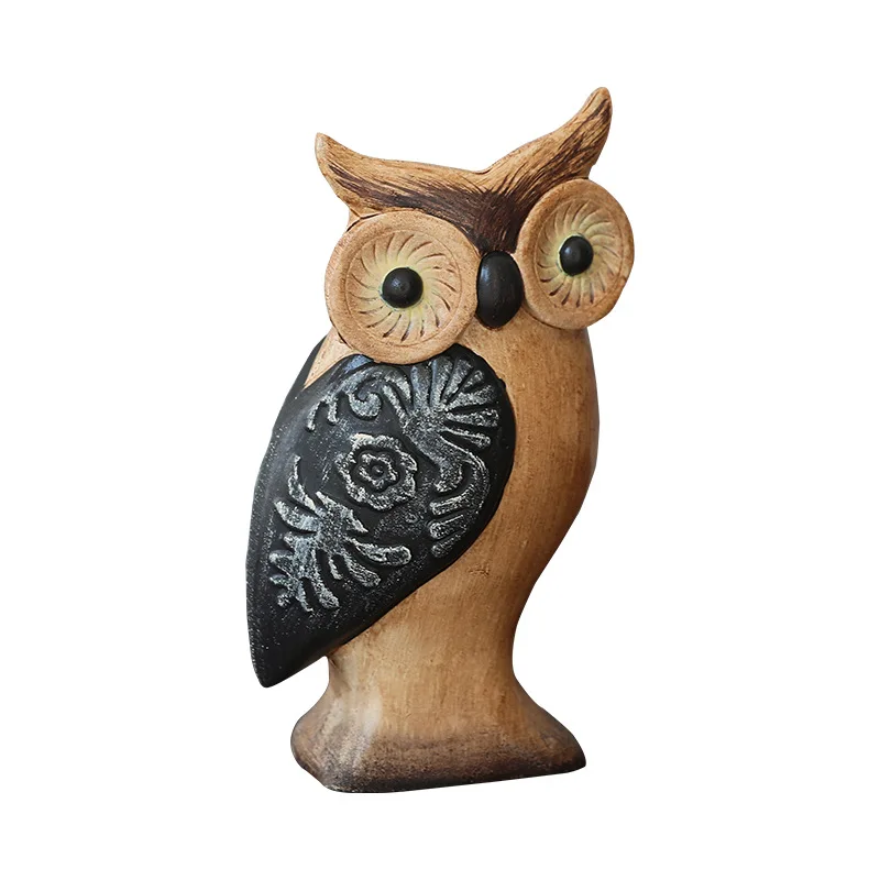 الشمال عيد الفصح الحرفية الخشبية البومة الحلي خزانة مكتب عمل غرفة المعيشة خزانة الكتب الديكور الحرف اليدوية هدية #5