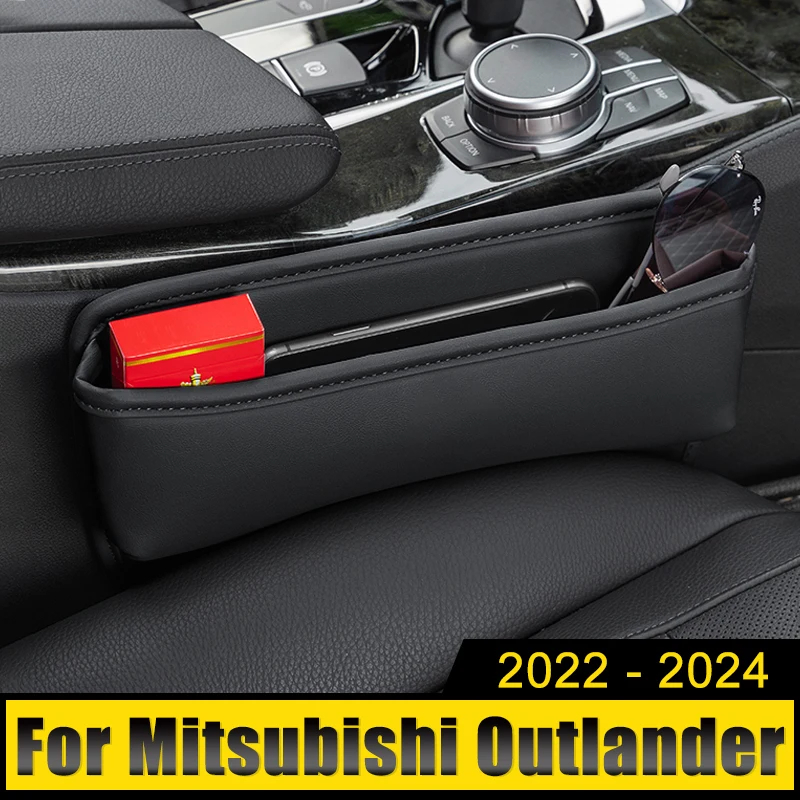 For Mitsubishi Outlander 4 GM GN PHEV 2022 2023 2024 Car Seat Crevice Slot Storage Holder Box Gap Bag Built-in Pocket Cover Case