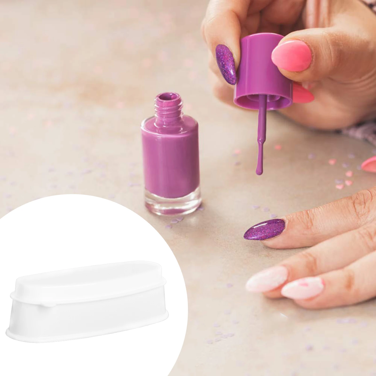

2pcs French Style Nails Dipping Powder Boxes Manicure Kit Nail Art Tools Home Professional Use White Powder Trays Diy Nail