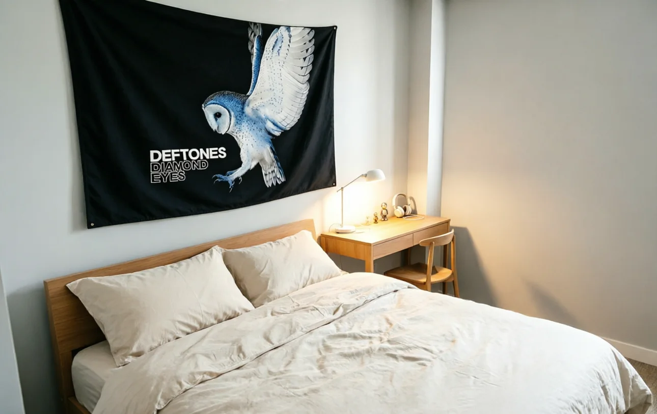 Wall Tapestry, Black Background Band Album Cover Wall Hanging, Rock Music Bedroom Dorm Gaming Room Decor Tapestry