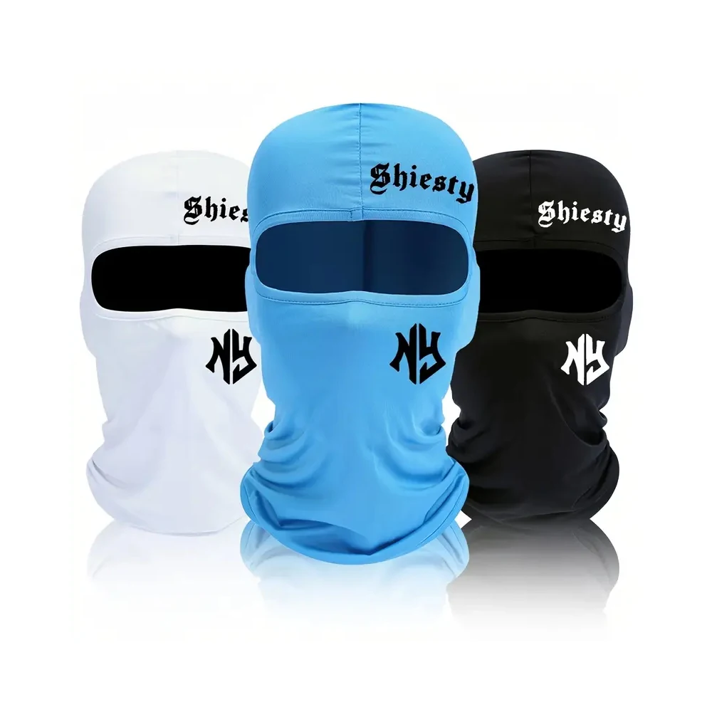 1/2/3/4pcs Simple Shiesty Print Balaclava Mask Hat, UV Protection Headgear For Outdoor Sports Cycling And Skiing