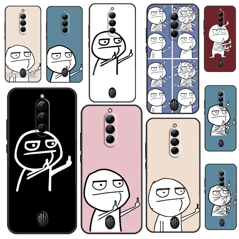 Funny Middle Finger Memes Case For Red Magic 9 8 10 Pro Plus 6 6S 7S 7 Pro 5G 6R RedMagic 9S 8S 10S Pro Plus Cover