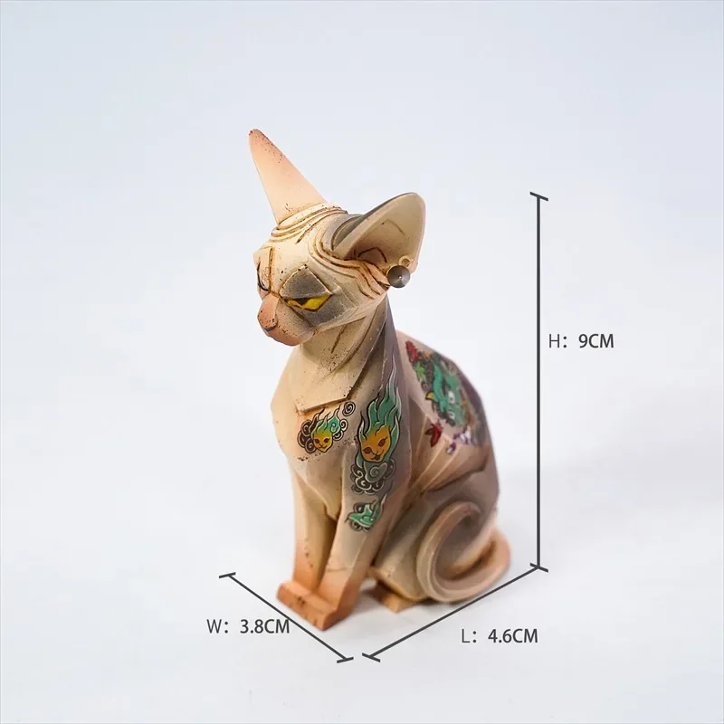 RZTOYS 1/6 Scale Mafia Cat Resin/Metal Model Hairless Pet Toys for 12inch Action Figures Furniture for Display