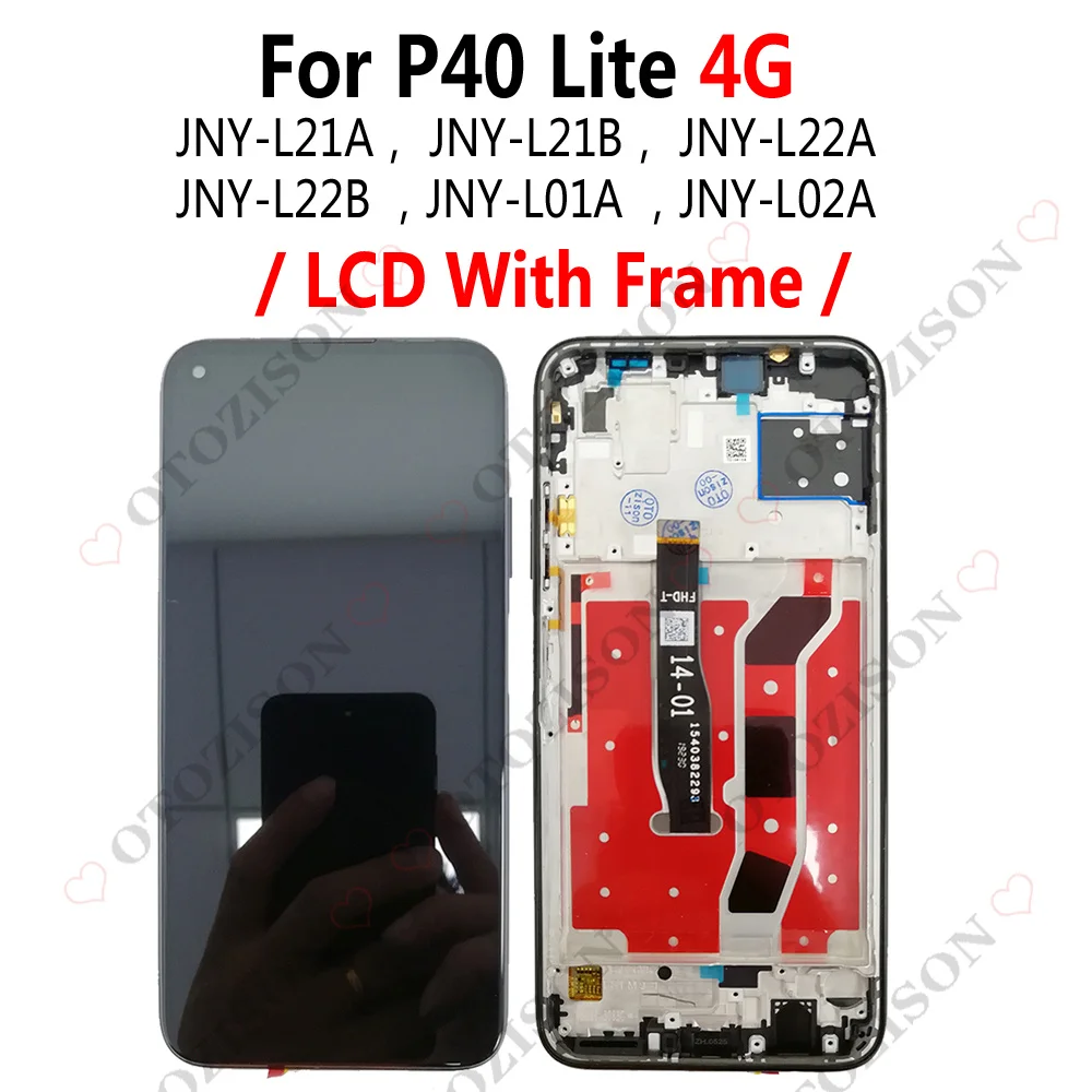 For Huawei P40 lite 5G LCD With Frame CDY-NX9A Display 4G JNY-L01A L21A Screen Touch Digitizer Assembly Replacement P40lite LCD