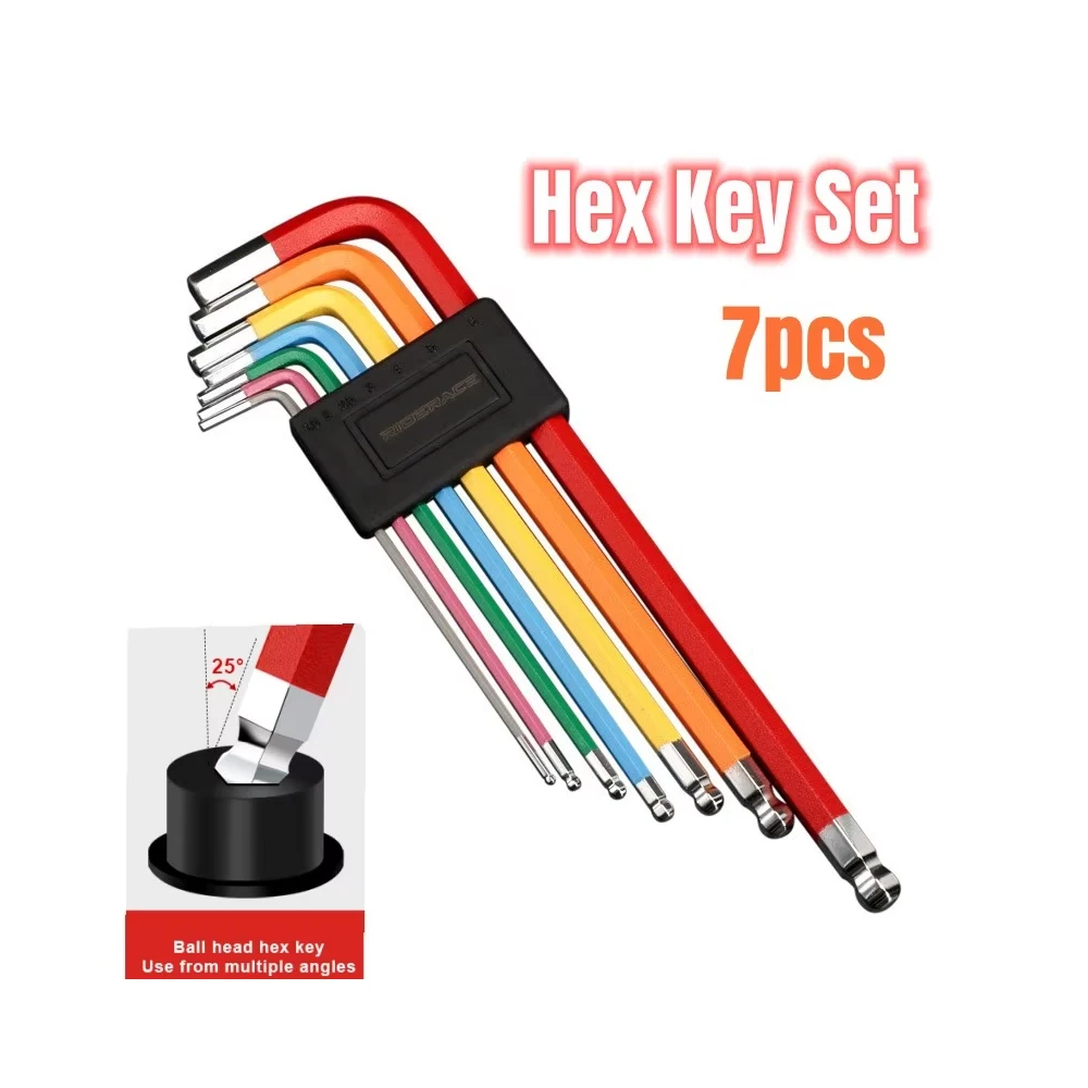 

7Pcs Color Coded Ball-End Hex Allen Key L Wrench Set Torque Long Metric With Sleeve Hand Tools for ebike Bicycle Accessories