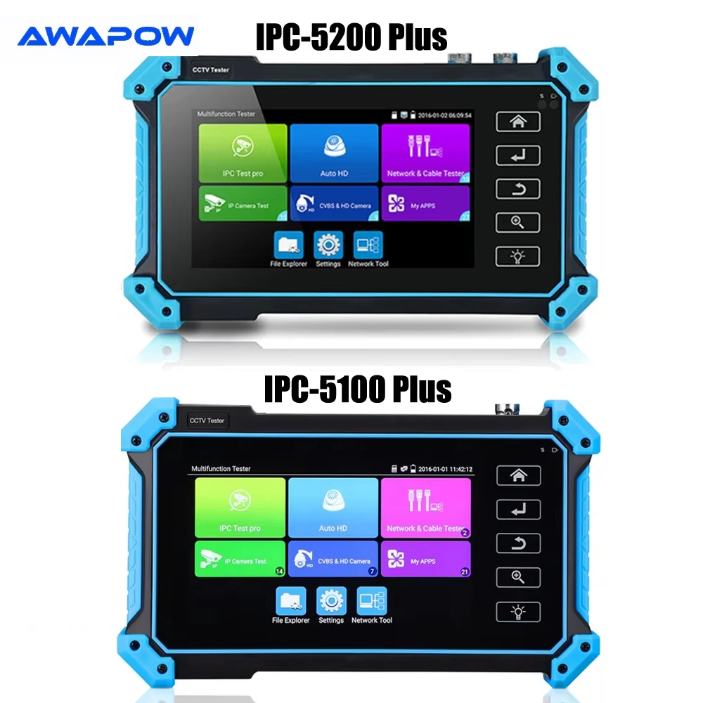 

Awapow IPC-5100 5200 Plus CCTV Camera Tester 5.4 Inch 8MP AHD CVI TVI CVBS IP Camera 4K HD Display Video Monitor IPS Touch Scree