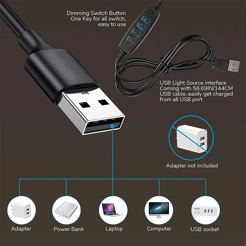 عكس الضوء 3 اللون السرير ضوء الليل مصباح usb قراءة كتاب Led أضواء ثلاثية الأبعاد حلقة أضواء ليلية لغرفة النوم مكتب كليب مصباح الليل