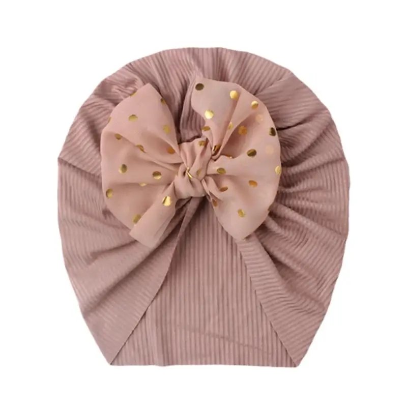 Baby Accessories Newborn Baby Children Baby Boy Girl Indian Turban Polyester Twist Bow Solid Color Soft Hat