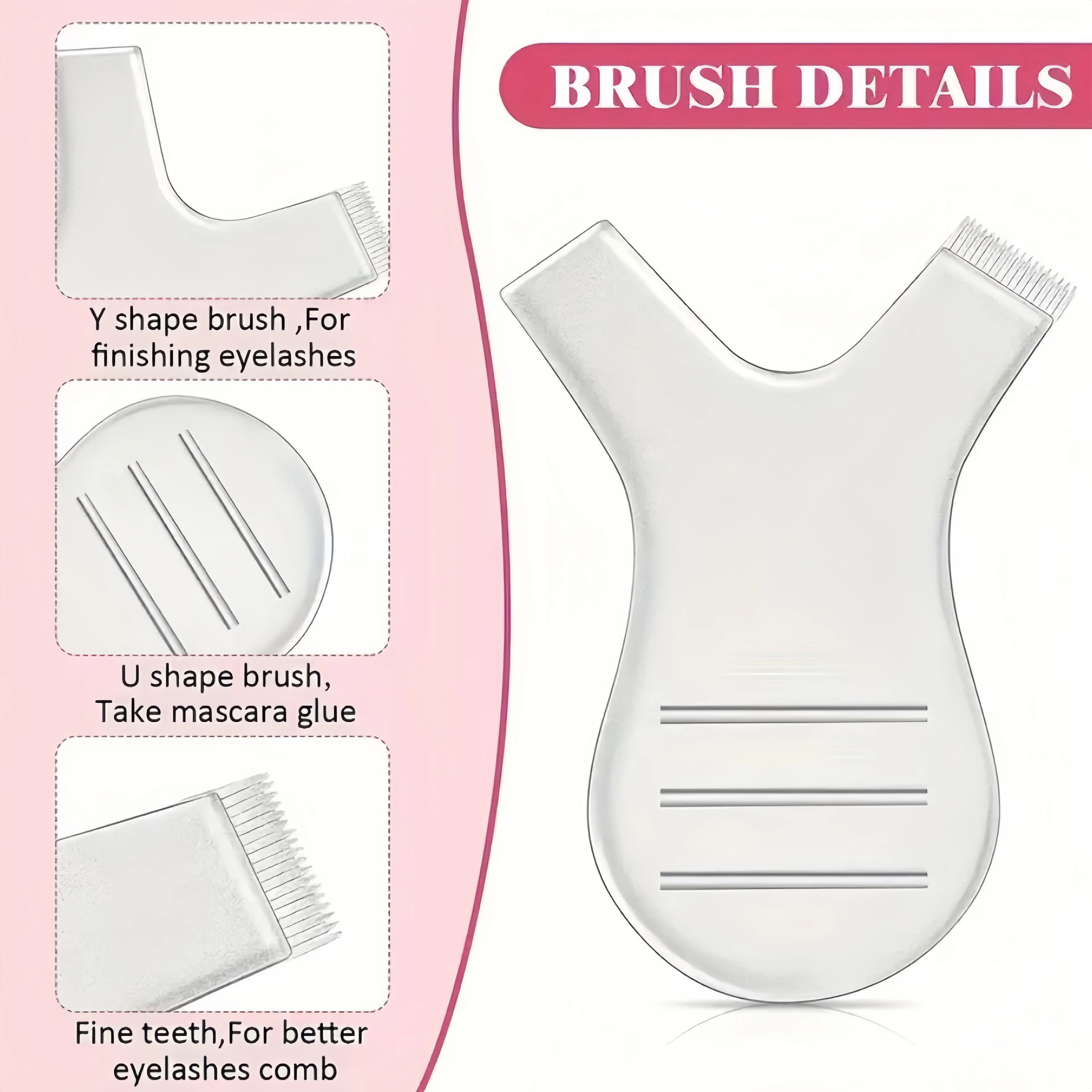 10/50 Stück Y-förmige Wimpernliftbürste, wiederverwendbare Kunststoff-Reinigungs-Mascara-Kämme, Mascara-Verlängerungswerkzeuge zur Verlängerung der Wimpern