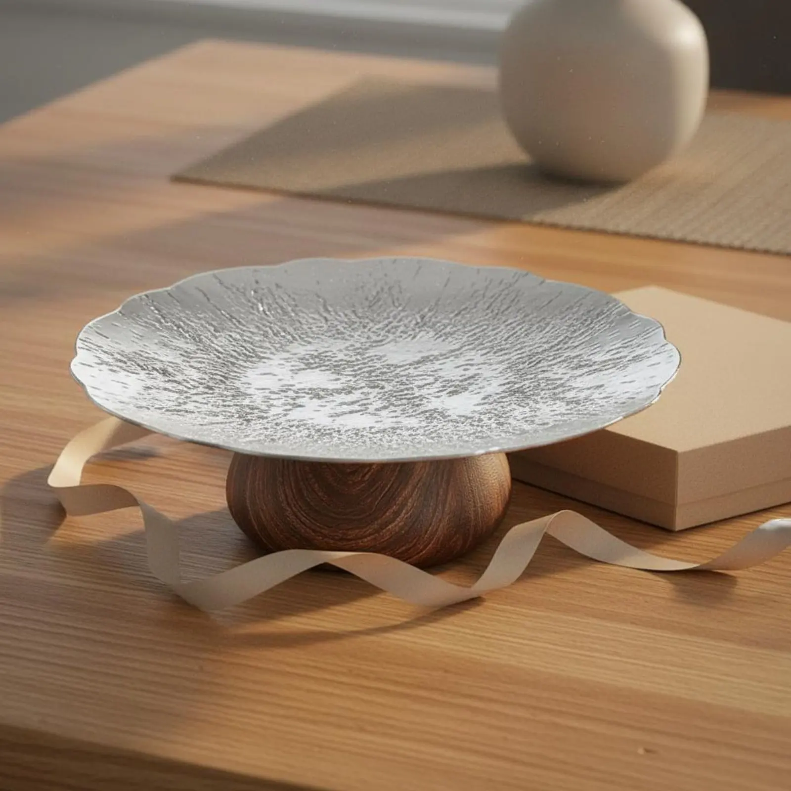 

Decorative Snack Tray Elegant Display Pedestal Fruit Plate Glass Fruit Bowl Flower Shape Tableware for Coffee Table