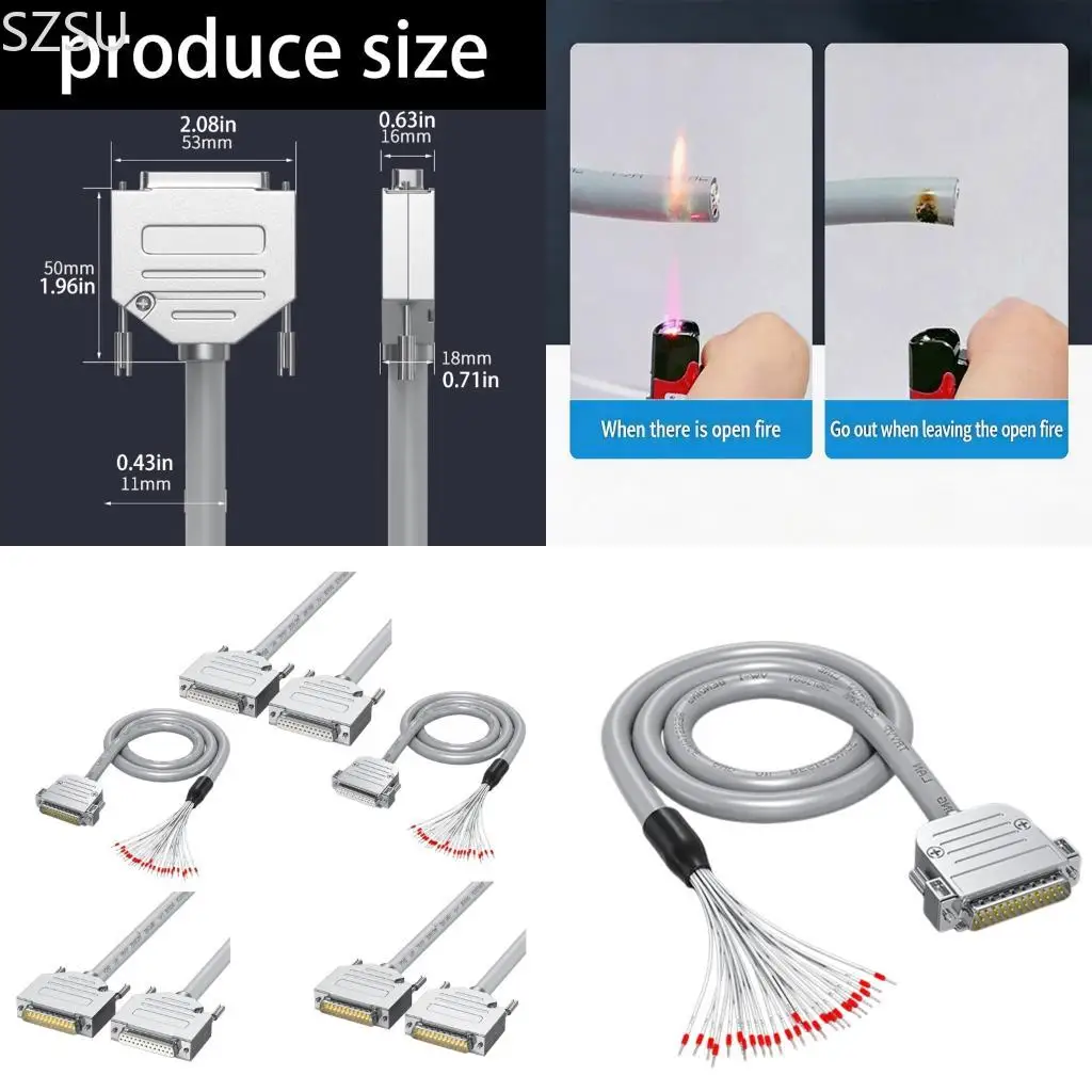 SZSU DB25 Male To Female Cable Flexible 25Pin RS232 Extension Cable Converter