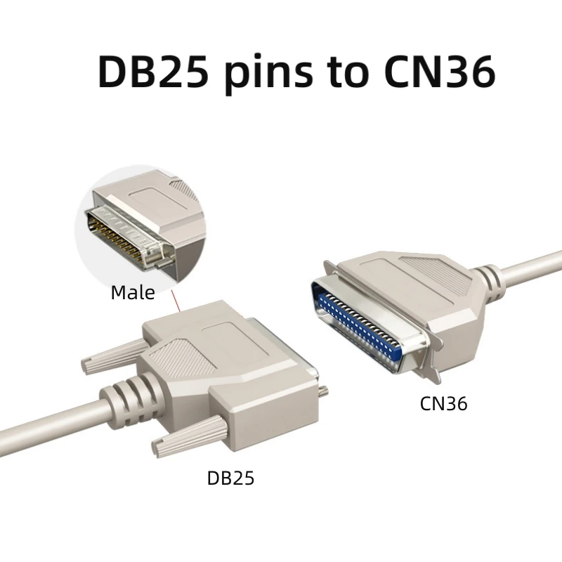 DB25 To CN36 Parallel Serial IEEE-1284 Printer Data Cable Copper Tape Shielded Fine For Parallel Port Printer / Copier / Scanner