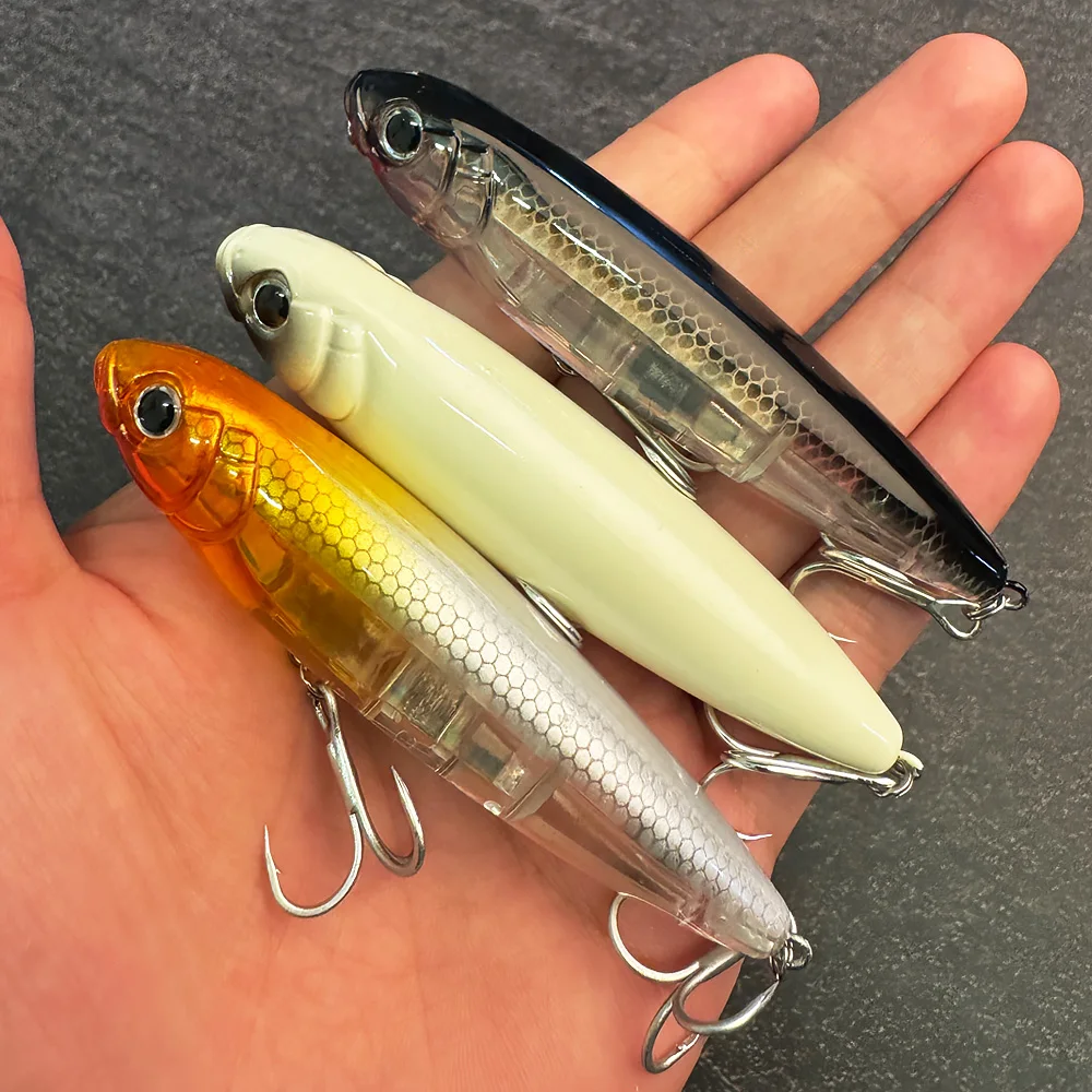 Schwimmender Bleistiftköder 17,5g 10cm Topwater Walk The Dog Angelköder 3D Swimbait Haken Popper Pesca Wobbler Minnow Rassel Cranbait – Detail 8