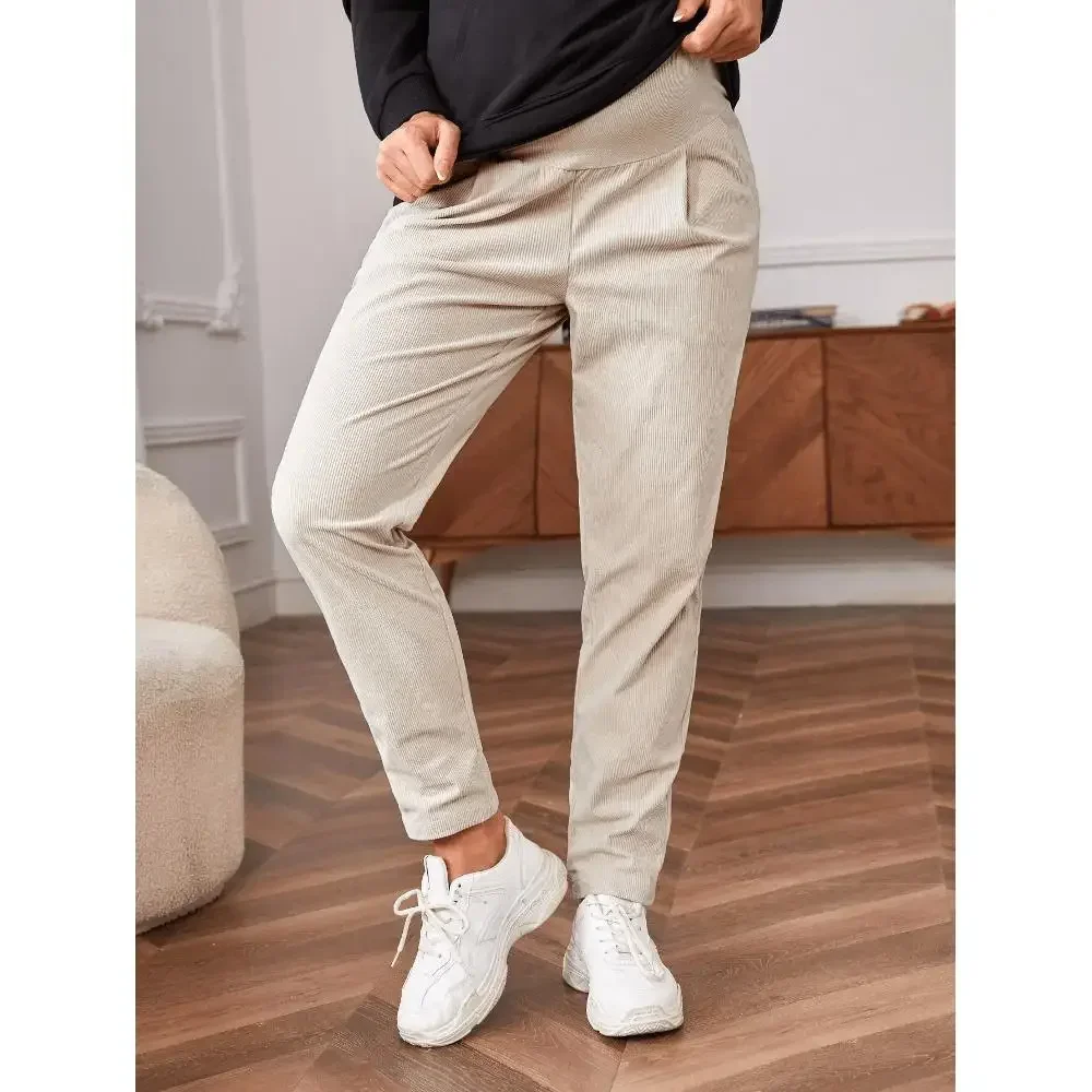 Maternity Leggings, Casual Pregnancy Pants with Pockets, Joggers