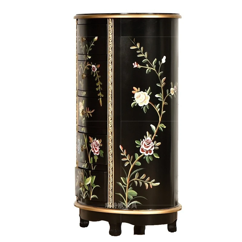 European painted semicircular entrance cabinet TV cabinet