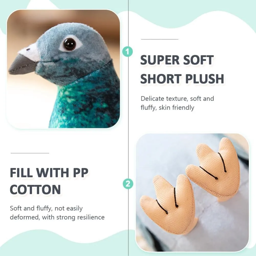 Pigeon Plush Toy  Plush Doll Simulation Ornaments Soft and Cute Peace Bird Animal Cute  As Gift for Kids