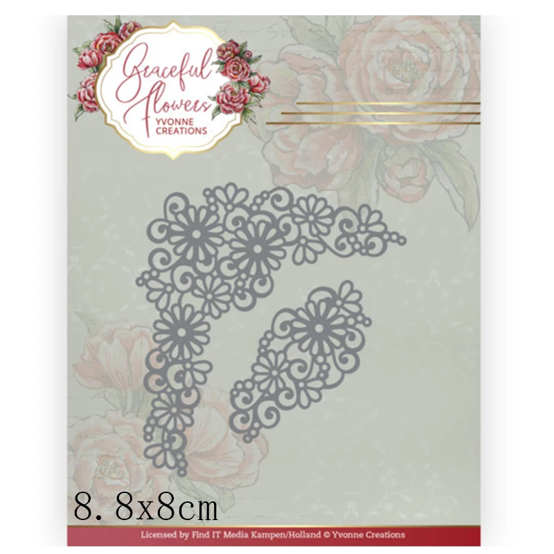 Piggy Craft metalen snijmallen, snijmal, bloemrandframe, scrapbook papier knutselmes, mal, mes, punch, stencils, mallen