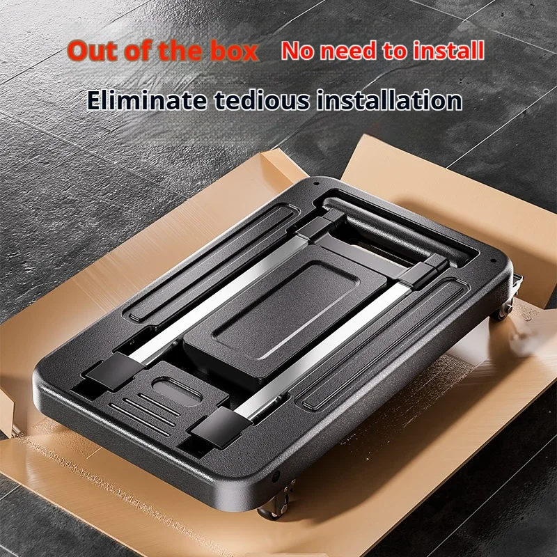 شاحنة صغيرة بعجلات مع قضيب سحب قابل للطي عربة تسوق محمولة عربة بقالة منزلية عربة سحب صغيرة ، عربة أمتعة