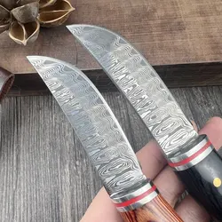 LongQuan Outdoor fruit knife Mongolian hand meat knife hand meat knife meat cutting knife solid wood hard 3mm 5cr15 steel