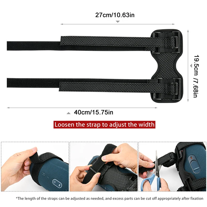 Speaker Holder For Bike/Golf Cart/Boat Railing Adjustable Strap Bike Speaker Stand Bracket For Cylindrical Or Square Speakers