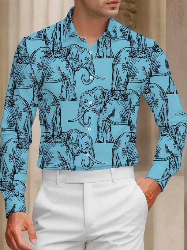 Shirt New Men's Summer Cotton And Linen Lapel Beach Shirt Long Sleeve Solid Color Hawaiian Holiday Clothing Rose Pattern Shirt
