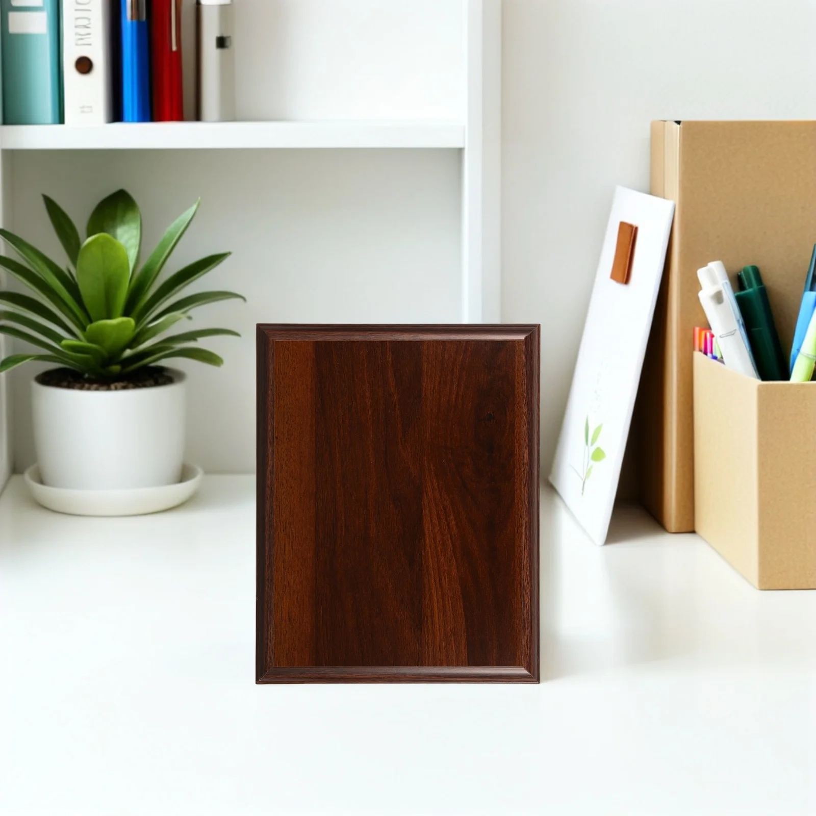 

2Pcs Walnut Wood Trophy Plaques Unfinished Blank Award Plaque 9.8x7.9 DIY Engraved Souvenir Plaque for Sports School