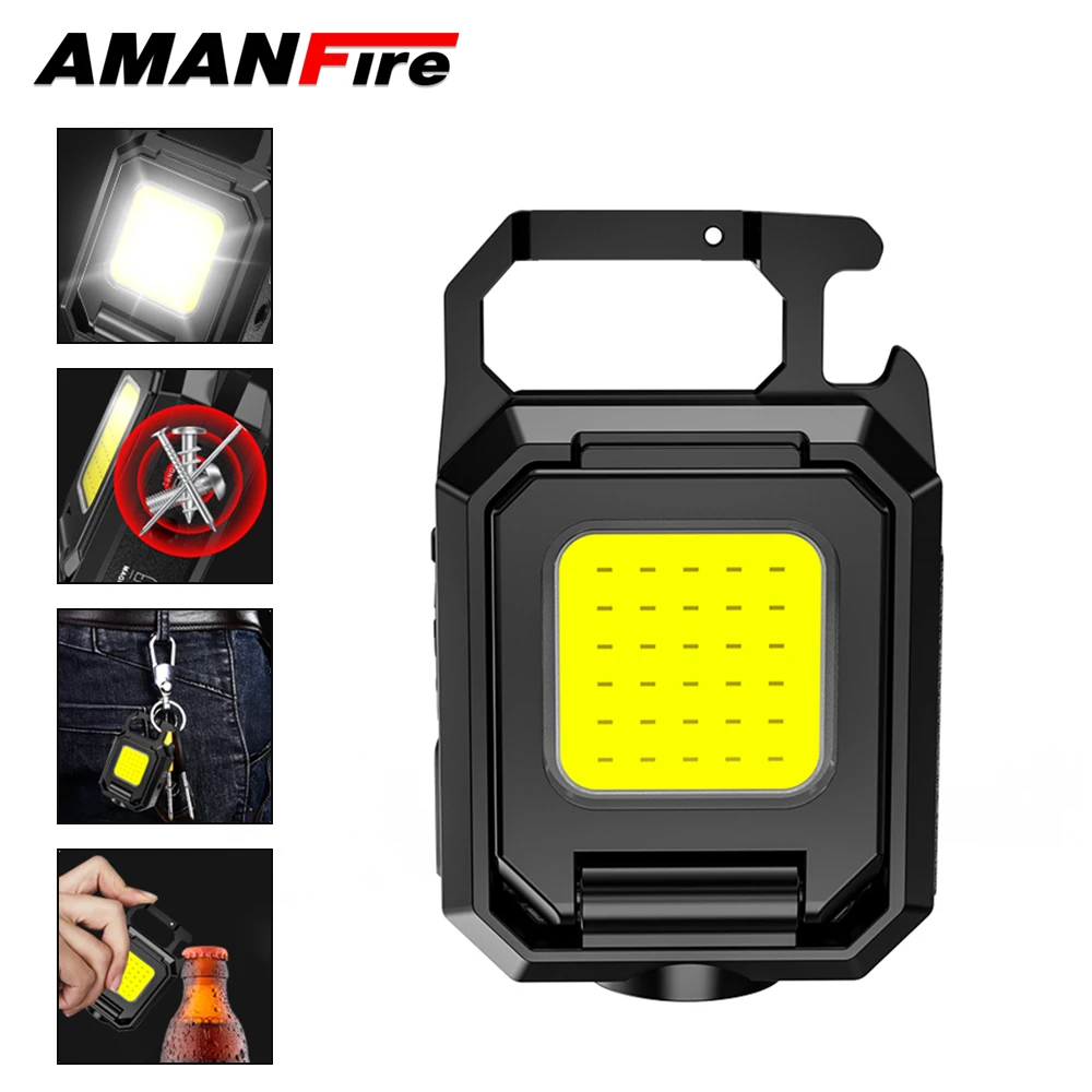 

Amanfire J031PLUS EDC Мини-брелок Светодиодный рабочий светильник Портативный водонепроницаемый рабочий светильник с отверстием для бутылок