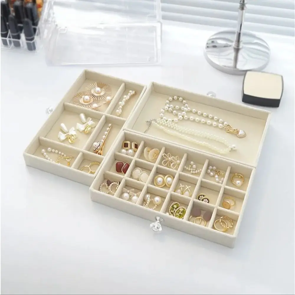 Transparent Visible Dustproof Jewellery Storage Box Three Drawer Plastic Ring Earring Case Moisture-proof Presentation Organizer