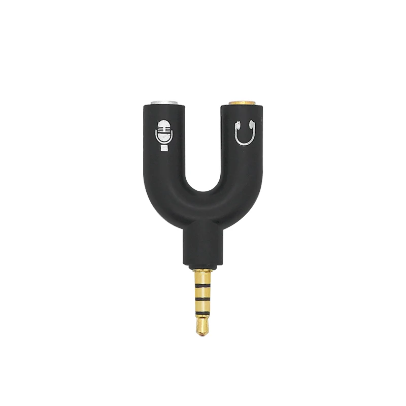 3.5mm dupla maneira u áudio estéreo jack para 2 divisor adaptador de cabo para microfone telefone fone ouvido mini conversor