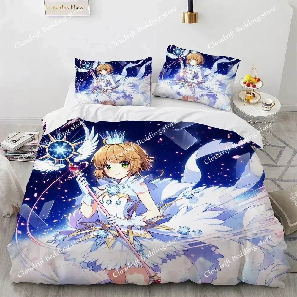 

Cardcaptor Sakurar Bedding Set,Duvet Cover Comforter Bed Set Quilt Cover Pillowcase,King Queen Twin Size Boys Girls Adults026