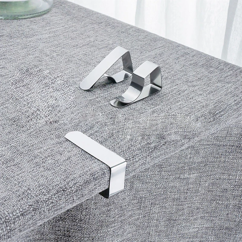 Clip de fijación antideslizante de acero inoxidable para mantel, soporte de fijación para mantel de boda y Camping