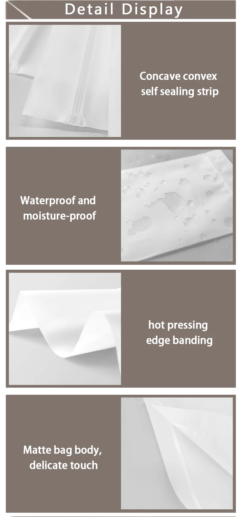 100 Stück Handyhüllen-Verpackungsbeutel, Plastik-Versiegelungsbeutel, selbstklebende Beutel, unterstützt individuelles Logo – Detail 3