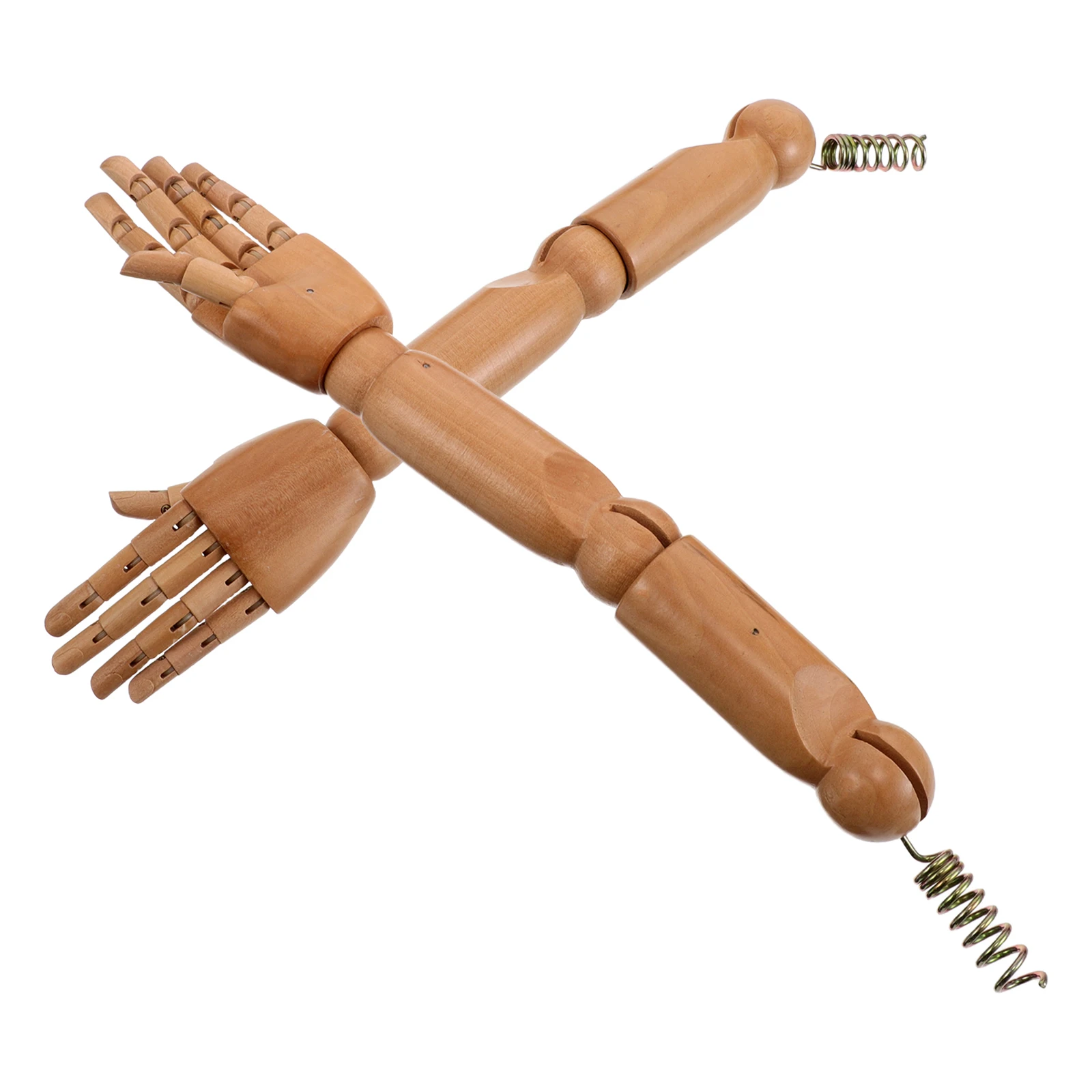 1 Paar Holz-Mannequin-Arm und Hand, Original-Holzfarbe, Kinder-Massivholzarm, bewegliches Gelenk, biegsame bionische Prothetikhand