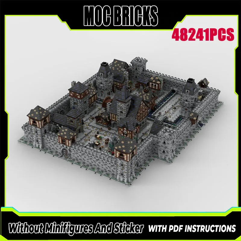 

Строительный блок Moc, модель, средневековый городской центр, модуль, строительный блок, праздничный подарок, детская игрушка, набор «сделай сам», сборка