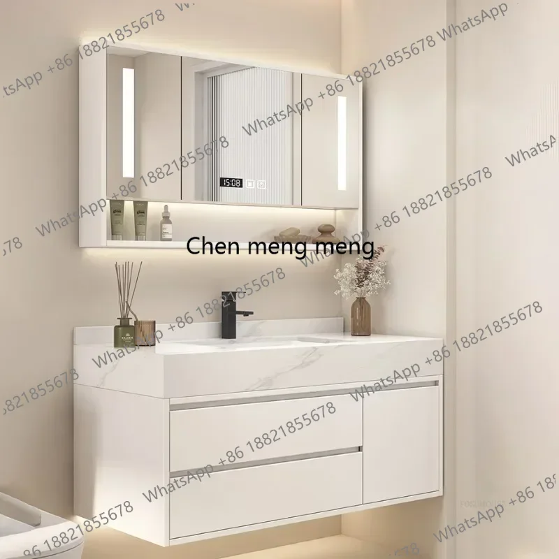 

Modern Marble Pattern Slate Bathroom Cabinets Combination Home Furniture Smart Bathroom Integrated Basin Storage Cabinet U b