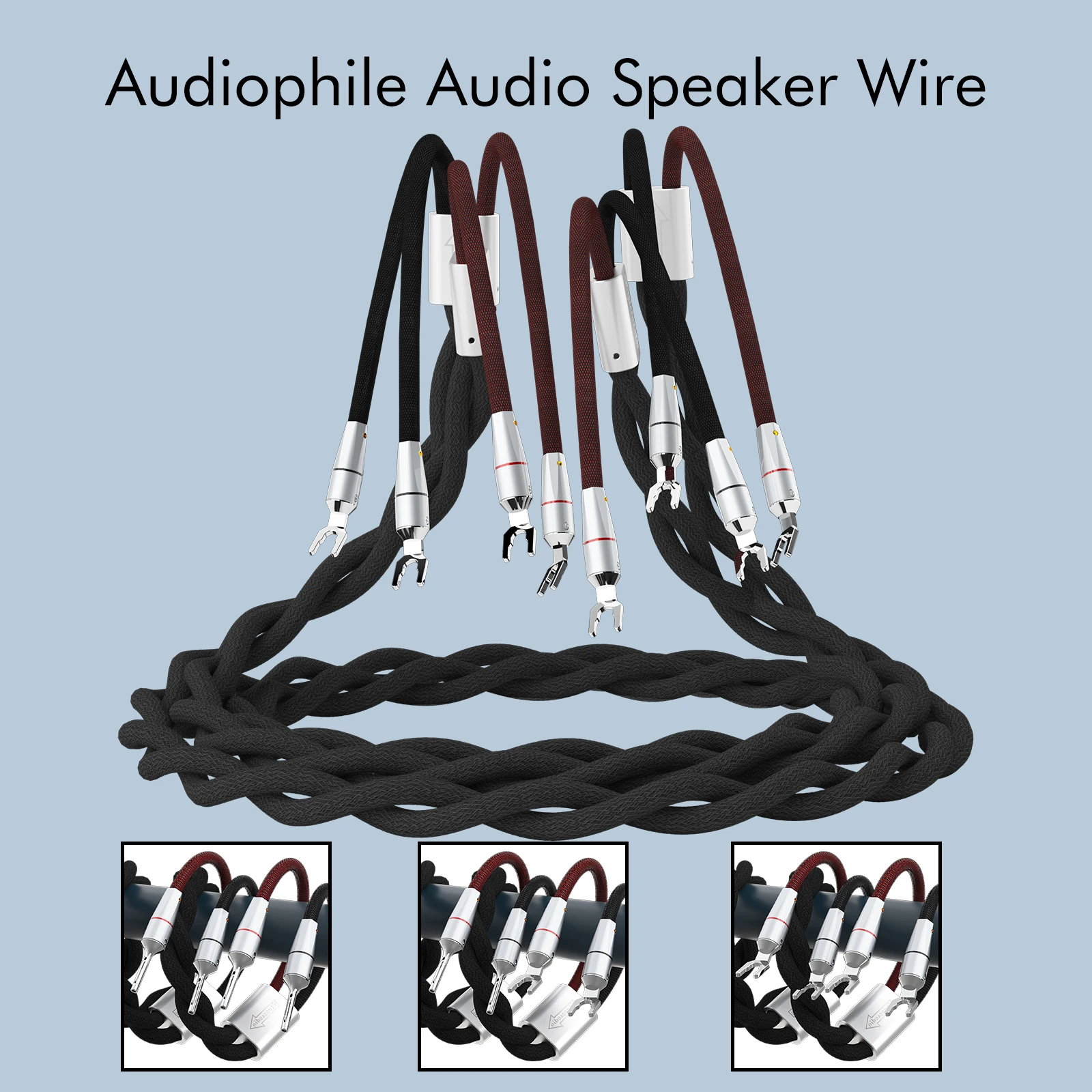 Monosaudio S803S2R OCC Multi-Core Copper Silver Plated High-Fidelity Audio Speaker Cable: Premium Performance for Sound Enthusia
