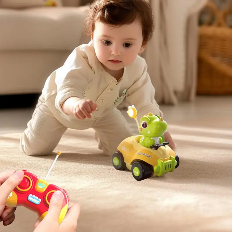 Light Up Toys Light Up Car Dinosaur Toys Removable RC Car Toddler Car Toys Remote Control Dinosaur Car With Music For Children's