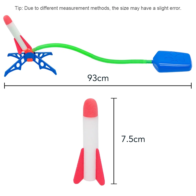 Pompe à air à pédale pour enfants, kit de jouets lanceur de fusée, accessoires de fusée en mousse pour garçons et filles, saut en plein air, lancement de sport, jeu de fusée
