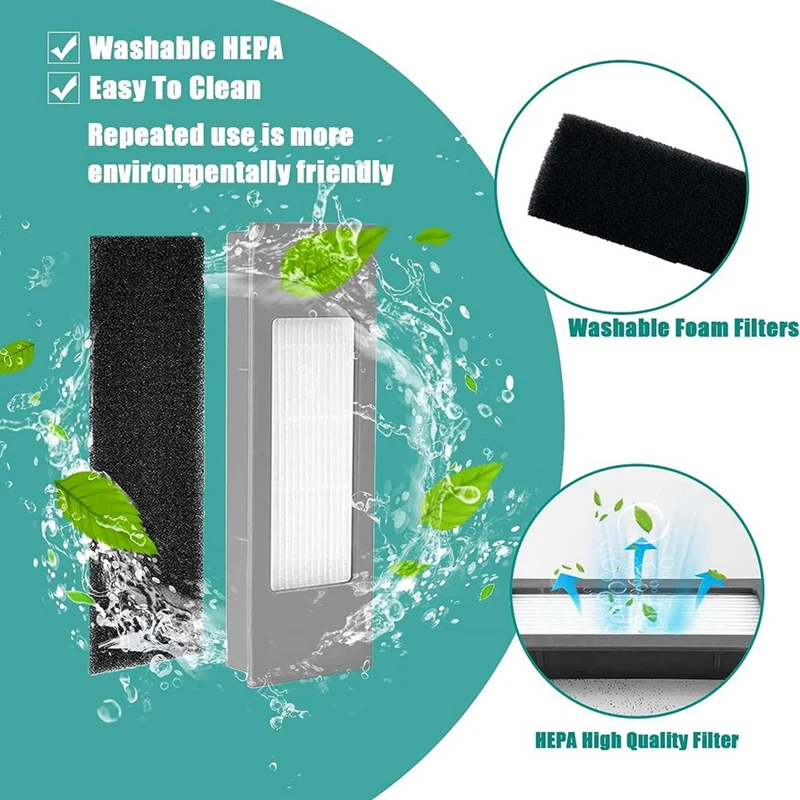 قطع غيار مكنسة كهربائية روبوت ، ملحقات لـ ecovacdeebot T9 ، T9 + ، T8 + ، T8 + ، T8 + ، tmax ، N8 ، 1500 ، N7