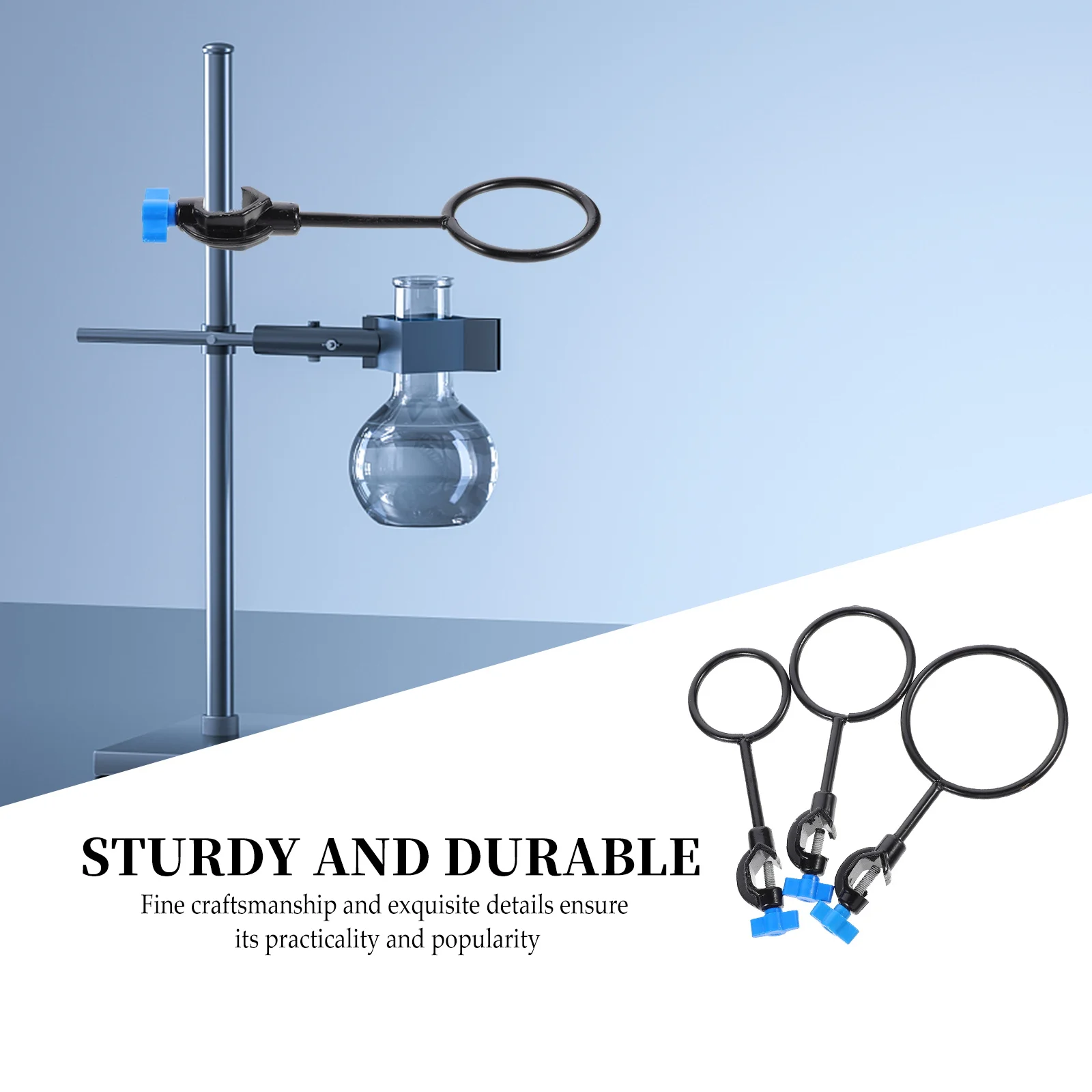 

3pcs Metal Retort Ring Lab Stand Clamps Iron Support Accessories Chemistry Equipment Laboratory Tools Set