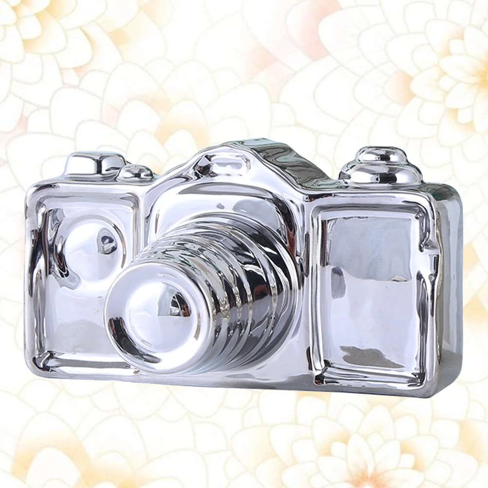 

1Pcs Ceramic Camera Ornament Silver Nordic Desktop Decoration Creative Home Office Bedroom Adornment Relaxing Gift