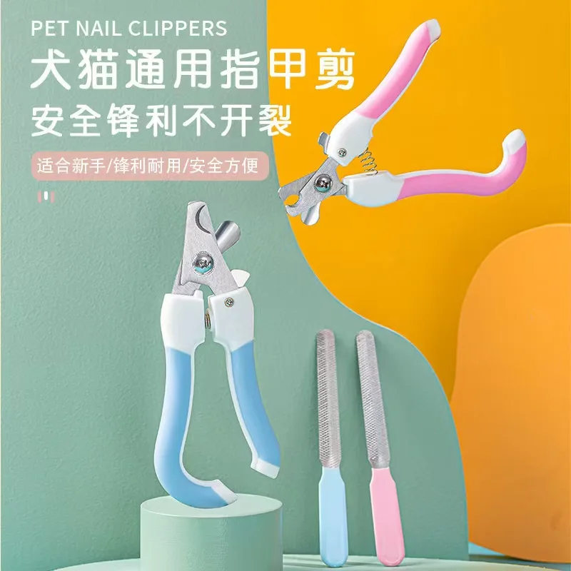Pet Nail Clipper Set, Comfortable Grip Nail Trimmer for Cats Dogs, Safe Grooming Kit with Nail File