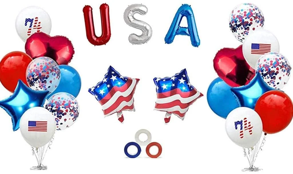 4. Juli Dekorationen Unabhängigkeitstag Ballon-Set Party-Dekoration USA Party-Luftballons Patriotischer Tag Deko