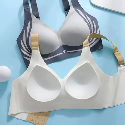 Imagen 2 del producto Sujetador Push Up cómodo para mujer, ropa interior sin costuras, antiflacidez, sin cables, correas ajustables, Bralette suave para uso diario