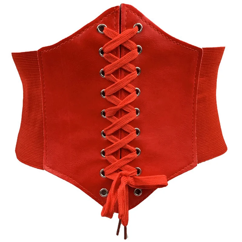 

Dress Belts Corset Waist Trainer Shapers Faux Leather Bustier Tops Elastic Band Slimming Cincher Girdle Gothic Dress Decoration
