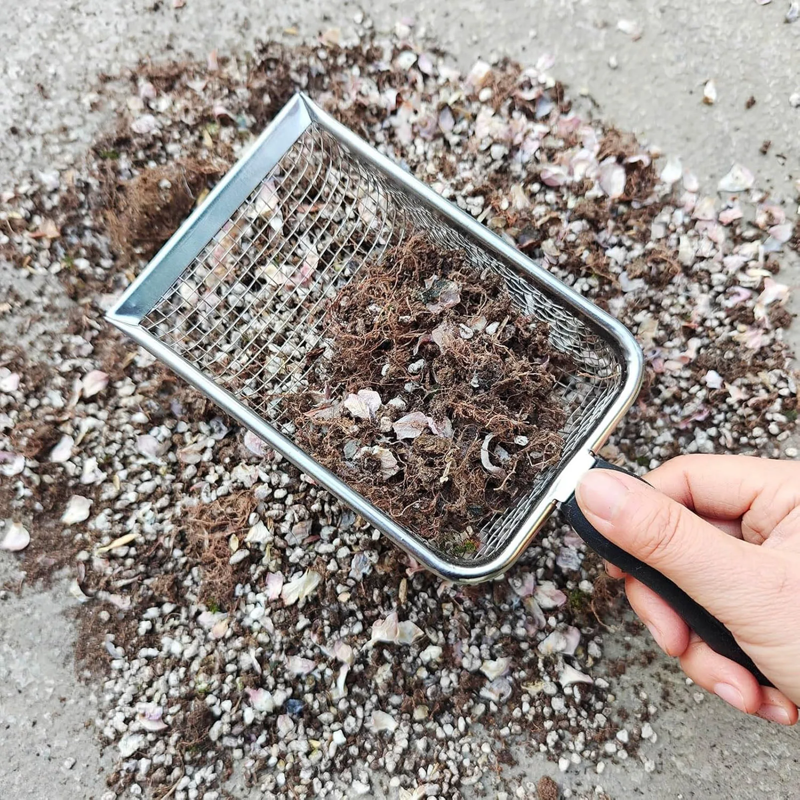 1PCS  Garden Soil Sieve with Handle Heavy Duty Soil Filter Sifter Tool for Plants Labor Saving Soil Screening and Filtering