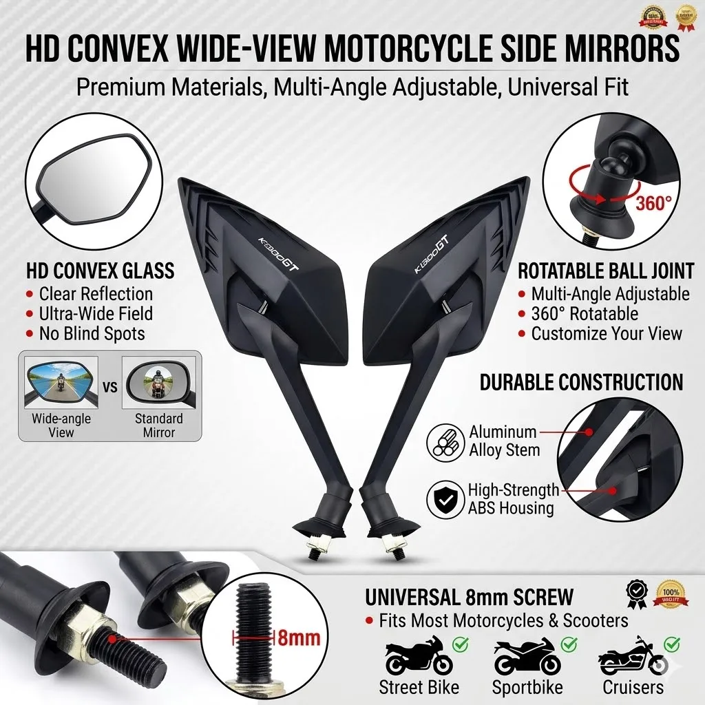 New Motorcycle side-view mirror For BMW K1300GT K1300R K1300S K1300 GT K 1300R K 1300 S Fashionable style Motorcycle Mirrors