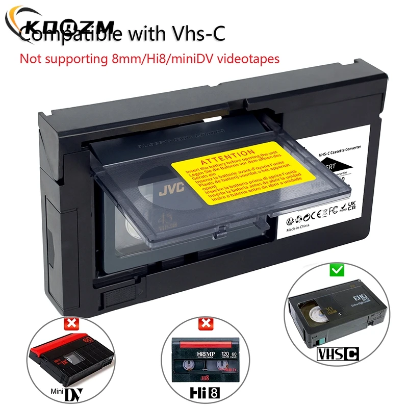 For VHS-C SVHS Camcorders Motorized VHS Cassette Adapter Not For 8mm/MiniDV/Hi8 VHS-C Cassette Adapter