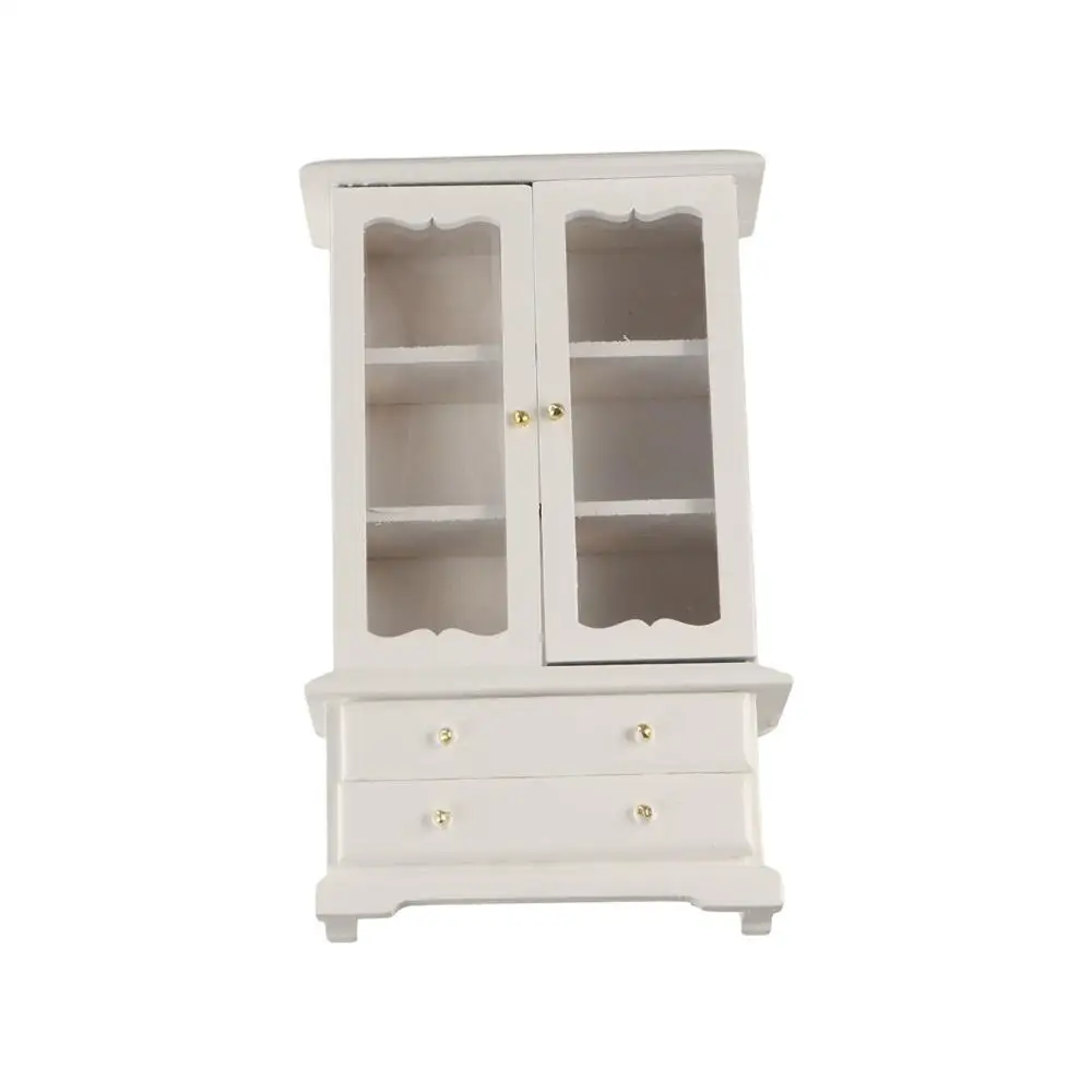 Muebles en miniatura Montessori 1:12, modelo DIY de madera, juguete para juego de imitación, doble puerta, tres capas, accesorios para casa de muñecas BJD